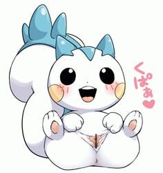 3_toes agemono anthro anus blush censor_bar censored fluffy_tail heart lowres marsupial nintendo pachirisu pokemon presenting presenting_hindquarters smile spread spread_legs spread_pussy spreading spreading_pussy squirrel video_games white_fur