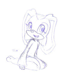 cream_the_rabbit female female_only fur furry innocenttazlet monochrome rabbit sega solo sonic_(series)