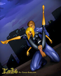 1boy 1girls comics-toons.com dc_comics dcau female high_heel_boots human karbo_(comics-toons) male penis sex straight_hair teen_titans terra terra_(dc)