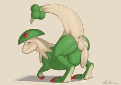 2014 anus ass balls blush breloom claws dreiker erection feral looking_at_viewer male male_only nintendo penis pokemon precum presenting presenting_hindquarters raised_tail shadow solo video_games