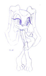 cream_the_rabbit female female_only fur furry innocenttazlet monochrome rabbit sega solo sonic_(series)