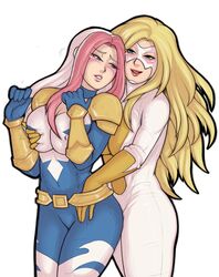 antiheld blush breast_grab erect_nipple female/female from_behind grope marvel moonstone_(marvel) nipple_bulge songbird songbird_(marvel) tabletorgy yuri