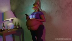 1920x1080 1girls 3d animated anthro belly belly_slapping big_belly bottle breasts brown_body brown_fur brown_hair burping buttblenderer canid canine canis carrie_(buttblenderer) cellphone female female_only fur furry furry_only hair holding_cellphone holding_object holding_phone lamp looking_at_viewer mammal music onomatopoeia phone rumbling_stomach solo sound stomach_noises video voice_acted werewolf werewolf_girl wolf yellow_eyes