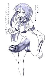 1futa balls big_penis bra breasts cleavage dickgirl full-package_futanari futa futa_only futanari hair_ornament large_penis medium_breasts monochrome muchin panties partially_clothed penis precum sketch solo_futa translation_request twintails veiny_penis