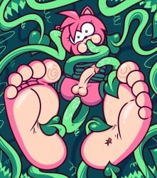 5_toes absurd_res amy_rose anal anal_sex anthro ass balls big_cheeks big_penis black_nose bound detailed_background ear_penetration eulipotyphlan european_hedgehog eyelashes feet female foot_focus genitals gynomorph hedgehog hi_res intersex looking_at_viewer mammal nude nude_gynomorph oral oral_penetration penetration penis pink_body plant questionable_consent sega sex shocked smokey_the_menish solo sonic_(series) sonic_the_hedgehog_(series) tentacle tentacle_sex tickling toes urethral urethral_bulge urethral_penetration vines wrapped_arms