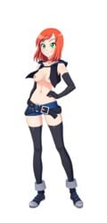 breasts era_(era_hunter) erahunter erahunter_(game) open_vest red_hair