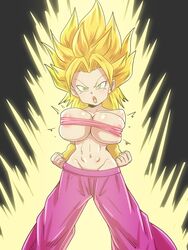 1girls abs absurd_res absurdres areola_slip aura bare_midriff bare_shoulders belly belly_button biceps big_breasts black_background breast_squeeze breasts bursting_breasts caulifla charging dragon_ball dragon_ball_super female female_focus female_on_top female_only female_solo gold_hair gray_bracelet green_eyes hi_res highres hips huge_areolae huge_breasts midriff muscles muscular navel nipple_slip nipples pink_tubetop power_up powering_up purple_pants rickert_kai saiyan serious shiny shiny_breasts shiny_clothes shiny_clothing shiny_hair shiny_skin shoulders solo solo_female solo_focus spiky_hair super_saiyan thick thick_hips thick_thighs thigh_highs thighhighs thighs tube_top tubetop