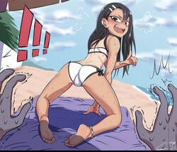 ! !!! 1girls all_fours anklet ass bare_shoulders barefoot beach beach_towel bent_over bikini bikini_bottom bikini_top black_hair blush bow bow_panties brown_eyes cabronpr cameltoe confusion ear_piercing eye_contact faceless_male fang female_focus hairclip hayase_nagatoro leaning_forward long_hair looking_at_viewer looking_back male_pov naoto_hachioji_(senpai) nervous open_mouth open_smile playful please_don't_bully_me,_nagatoro pointing pov pov_eye_contact rear_view side-tie_bikini small_breasts smile soles solo_focus steam sweat sweatdrop swimsuit swimwear tan tan_skin tanline teasing toes toned_female trembling