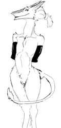 anthro clitoral_hood female genitals hi_res looking_at_viewer prehensile_clitoral_hood pussy restrained sergal solo yamagah