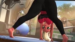 elie_sugarpop_(oc) furry large_ass large_breasts leggings my_little_pony needsmorefuta yoga yoga_pants