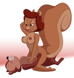 anthro bedroom_eyes bodily_fluids breasts brown_hair chip chip_'n_dale_rescue_rangers chipmunk closed_eyes cowgirl_position cum cum_in_pussy cum_inside disney dsketch3r_(artist) female female_penetrated genital_fluids ground_squirrel hair hand_on_chest hands_on_thighs hi_res male male_penetrating male_penetrating_female mammal mature_female mother mrs._squirrel narrowed_eyes nipples nude on_top open_mouth parent penetration riding rodent sciurid seductive sex straddling straight vaginal_penetration