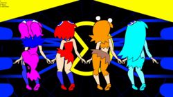 4girls animated ass ass_blush blinky blinky_(pac-man) blue_hair blush bouncing_ass clothed clyde clyde_(pac-man) dancing disappearing_clothes dress embarrassed inky inky_(pac-man) light_blue_hair long_hair loop minus8 multiple_girls orange_hair pac-man pac-man_(series) pac-man_ghost_dance_(minus8) pink_hair pinky pinky_(pac-man) red_hair rule_63 seizure_warning shoes short_hair socks stockings strip striptease thighhighs x-ray x-ray_vision