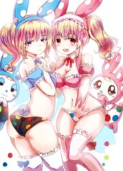 2girls animal_crossing anthro bikini blonde_hair chrissy_(animal_crossing) female female_only francine_(animal_crossing) nintendo sisters