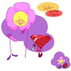 battle_for_dream_island dildo flowby flower flower_(bfdi) object object_shows ruby_(bfdi) ruby_(gem)