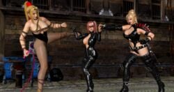 3d 3d_(artwork) battle_arena_toshinden clothing dead_or_alive dead_or_alive_5 female female_only fighting honoka_(doa) multiple_girls ninja_gaiden rachel_(ninja_gaiden) sofia_(battle_arena_toshinden)