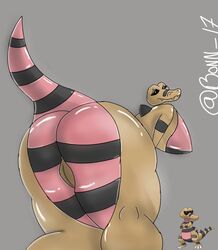 anthro ass big_ass big_breasts black_eyes bonn_underrated crocodile krokorok legs pokemon reptile tail thighs