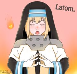 1girls cute enen_no_shouboutai fanart fire fire_force nun sadandhornydog sister_iris_(fire_force)