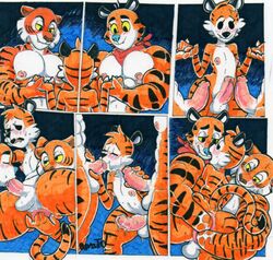 3boys anal anal_fingering anal_fisting anthro ass balls blue_nose blush calvin_and_hobbes closed_eyes disney double_fisting double_penetration erection felid fellatio fingering fisting frosted_flakes gay genitals girly group group_sex hi_res hobbes holding_hands kellogg's male male/male male_only mammal mascot muscular muscular_male neckerchief nipples nude nude_male open_mouth oral oral_sex pantherine parasitedeath penile penis set sex shere_khan smile sweat talespin the_jungle_book thick_thighs threesome tiger tony_the_tiger trio wide_hips yaoi yellow_sclera