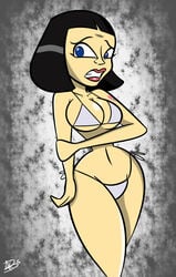 1girls 2015 atomickingboo big_breasts bikini black_hair blue_eyes blush breasts cartoon_network cleavage female heart_tattoo hourglass_figure milf navel solo sperg's_mother tattoo the_grim_adventures_of_billy_and_mandy thick_thighs