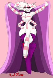 1boy 4_arms akiva angel_dust_(hazbin_hotel) anthro balls big_butt chest_fur femboy foreskin hazbin_hotel hourglass_figure huge_testicles hyper hyper_penis male male_only multi_arm multi_limb penis pink_eyes pink_fur reveal sharp_teeth spider thighhighs vivienne_medrano white_fur