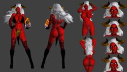 3d ass big_ass big_breasts big_butt breasts chaos_comics demon_girl horns huge_breasts lady_death lady_demon nude nude_female red-skinned_female red_skin