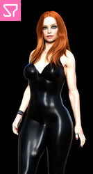 1futa 3d bulge catsuit daisy dickgirl futanari latex pale_skin redhead solo_futa spanky7