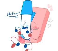 2boys battle_for_dream_island duo eraser_(bfdi) fanartist frottage male male_only object object_shows omgpenthatapentagon pen_(bfdi) sex yaoi