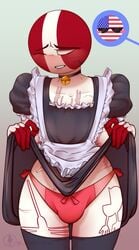 2boys bell bell_collar biting_lip blush blushing bulge countryhumans crossdressing gay hentai legwear looking_down maid male male_only panties peru_(countryhumans) porn skirt skirt_lift skirt_pull solo stickman sunglasses thighhighs united_states_of_america_(countryhumans) white_body yaoi