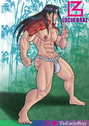 1boy abs armor bara barefoot black_eyes black_hair bulge clothing feet forehead_protector forest fundoshi fundoshi_only hashirama headband human human_only jock legs long_hair luciobraz male male_only mature mature_male muscle muscles muscular muscular_legs muscular_male naruto naruto_(series) naruto_shippuden nipples outdoors outside panties pecs pose posing senju_hashirama six_pack solo solo_focus solo_male standing thick_thighs thighs toes underwear white_panties white_underwear