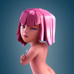 archer archer_(clash_of_clans) archer_(clash_royale) ass clash_(series) clash_of_clans clash_royale completely_nude completely_nude_female female female_only looking_back looking_back_at_viewer naked nude nude_female offended solo solo_female