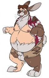 belly binturongboy bottomwear chubby_male clothing digitigrade fluffy hi_res lagomorph leporid long_ears male mammal mid-transformation moobs overweight pants paws rabbit rippage shirt solo topwear torn_bottomwear torn_clothing torn_pants transformation weight_gain