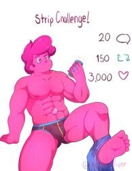 briefs bulge chad_steven fermrviper gay male male_focus male_only pants pink pink_skin pink_steven steven_quartz_universe steven_universe strip_challenge stripping taking_clothes_off underwear undressing