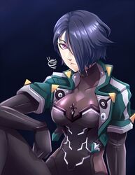 big_breasts blue_hair cleavage female female_only fire_emblem fire_emblem:_three_houses hakuramen mature_female nintendo purple_eyes shamir_nevrand short_hair solo solo_female solo_focus