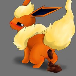 1:1 ambiguous_gender blush bodily_fluids crouching eeveelution feces feral flareon hi_res line_art looking_back nekosuna5115 nintendo open_mouth pokémon_(species) pokemon pokemon_(species) saliva scat simple_background solo tears video_games