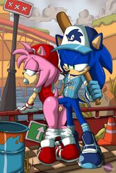 1boy 1girls all-star_amy amy_rose anal ass ball_gag balls baseball baseball_bat baseball_cap baseball_uniform blue_fur blue_hair clitoris female female_penetrated gag half-closed_eyes hedgehog hedgehoglove male male_penetrating male_penetrating_female naked nude pants pants_down penetration penis pink_fur pink_hair pussy sex shirt slugger_sonic sonic_(series) sonic_forces_speed_battle sonic_the_hedgehog sonic_the_hedgehog_(series) standing standing_sex straight tail testicles