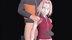 3d animated armpit_sex armpits female fetish gif green_eyes male naruto naruto_(series) naruto_shippuden petite pink_hair sakura_haruno shrunkenlover uzumaki_naruto white_skin