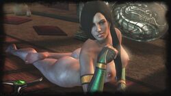 3d 3d_(artwork) ass barefoot breasts dark-skinned_female dark_skin ethaclane female female_only jade_(mk9) jade_(mortal_kombat) mortal_kombat mortal_kombat_(2011) solo