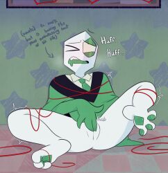1boy 1cuntboy battat_(deltarune) color cork_board cuntboy darkner deltarune drooling earthpossum eye_closed eye_contact gloves huff huffing in_heat masturbation pawpads paws pippins_(deltarune) pussy red_string rubbing rubbing_pussy sitting small_mike_(deltarune) sound_effects text toe_beans toe_curl toe_scrunch toe_spread undertale_(series) vaginal_masturbation