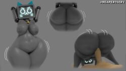1boy 1girls 3d 3d_(artwork) :3 areola arms_behind_back arms_behind_head arms_up ass ass_focus belly big_areola big_ass big_belly big_breasts big_butt big_nipples big_penis big_thighs breasts breedable_hips bubble_ass bubble_butt cat_ears cat_girl catgirl chubby chubby_belly chubby_female female female_focus glowing_eyes gray_background hi_res high_resolution highres human human_on_robot kerfuś kurf-os male male/female multiple_poses nipples plump_ass pose posing puffy_nipples reaper21cry reverse_cowgirl_position riding riding_penis robot robot_girl robot_humanoid robotic_arm screen_face sfm simple_background source_filmmaker source_filmmaker_(artwork) thick thick_ass thick_hips thick_legs thick_thighs wide_hips wide_thighs wobble