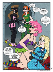 4girls arms_behind_back ball_gag blonde_hair bondage brown_hair clothing collar comic dialogue dominatrix english_text female female_only femdom femsub gag ginger_hair ginny_weasley gryffindor harry_potter hermione_granger hogwarts hopping hufflepuff kinky_curses leash lezdom luna_lovegood multiple_subs nightwear nymphadora_tonks orange_hair pajama_party pink_hair ravenclaw red_hair room_of_requirement rope rope_bondage school schoolgirl sleepover slumber_party speech_bubble tagme talking text witch_(harry_potter) yes_i_did yuri