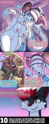 absurd_res after_transformation anthro artifact_the_fox balls big_ears black_body black_fur black_nose blue_body blue_eyes blue_fur bow_ribbon brainwashed brainwashing breasts brown_body brown_fur brown_hair canid canine cheating cheating_girlfriend clothing comic comic_page corrupted corruption curvy_figure dialogue dominant dominant_male ear_hair eeveelution evil_face evil_grin evil_look eyelashes female femsub finger_on_chin fluffy fox fur furry generation_4_pokemon generation_6_pokemon genitals gesture glowhorn group hair hat headgear headwear hi_res hilda_(pokemon) holding_balls hourglass_figure hypnosis imminent_cheating imminent_sex infidelity lagomorph large_breasts leporid looking_at_viewer lopunny magic male maledom mammal master mind_alteration mind_control netorare nintendo nipples nude open_mouth orange_eyes personality_change pink_body pink_eyes pink_fur pink_hair pink_nose pokemon pokemon_(species) rabbit red_body red_fur red_hair red_nose ribbons rosa_(pokemon) slave smile smiling_at_viewer smirk smirking_at_viewer smug submissive submissive_female suggestive suggestive_gesture sylveon tail talking_to_another tan_body tan_fur tongue tongue_out transformation trio visor visor_cap waving_hand white_body white_fur white_hair