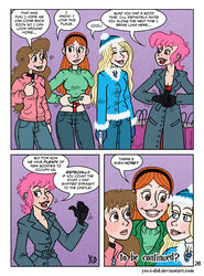 blonde_hair blush bondage_under_clothes brown_hair clothed clothing coat comic earrings english_text female female_only freckles fully_clothed ginger_hair ginny_weasley gloves hairband happy harness_under_clothes harry_potter hat headband headgear hermione_granger hogsmeade kinky_curses looking_at_another luna_lovegood mullet nervous nymphadora_tonks orange_hair piercing pink_hair question red_hair shop shopping short_hair smile speech_bubble store sweat tagme talking teeth teeth_clenched text winter_clothes witch yes_i_did yuri