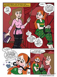 angry ball_gag bed bed_curtains bedroom bondage book brown_hair clothing comic english_text femdom freckles gag gagged ginger_hair ginny_weasley green_clothing gryffindor gryffindor_tie gryffindor_tower harry_potter hermione_granger hogwarts holding_book holding_object kinky_curses knees_up lezdom magic magic_book magic_wand nightwear on_bed orange_hair pink_clothing red_hair school schoolgirl self_bondage sitting sitting_on_bed speech_bubble spell_book spellbook standing talking text tied tied_arms tied_legs unamused wand witch yes_i_did yuri