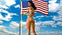 1girls 3d 3d_(artwork) 4th_of_july amazon american_flag areolae ass big_breasts black_hair blue_eyes boots breasts breasts_out bubble_butt busty butt corset dc dc_comics erect_nipples female female_only flag hourglass_figure injustice_2 lasso long_hair looking_at_viewer looking_back nipples nobodysfm nude nude_female nudity pinup rear_view smile smiling solo source_filmmaker tiara wide_hips wonder_woman wonder_woman_(series)