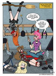 4girls arms_behind_back ball_gag blonde_hair bondage book broom broomstick brown_hair brunette clothed clothing comic dialogue domination english_text fantasy feather female female_only femdom femsub flying gag ginger_hair ginny_weasley gryffindor harness_gag harry_potter hermione_granger hogwarts_school_uniform hufflepuff kinky_curses kneehigh_socks kneehighs lezdom luna_lovegood magic magic_wand multiple_girls multiple_subs nymphadora_tonks orange_hair pink_hair ravenclaw red_hair redhead room_of_requirement rope rope_bondage school_uniform schoolgirl schoolgirl_uniform skirt snitch speech_bubble student submissive text tickle_fetish tickle_torture tickling tickling_feet uniform upside-down wand witch_(harry_potter) yes_i_did yuri