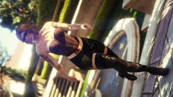 3d 3d_(artwork) absurd_res beautiful_woman black_corset black_miniskirt black_skirt black_thigh_boots blurred_background blush character_request cleavage clothed_female collarbone corset edited_screencap emotionless emotionless_female expressionless glasses gothic grand_theft_auto grand_theft_auto_online hyperspacedude large_breasts large_tits mature_woman rockstar_editor rockstar_games short_skirt skirt source_request strutting tattoos thick_thighs thighhigh_boots tight_skirt tomboyish unbothered uncaring uncaring_female