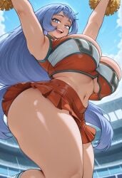 1girls ai_generated ass big_ass big_breasts breasts cheerleader curvy female female_only huge_breasts joabond jumping light-skinned_female my_hero_academia nejire_hado sexy solo thick_ass thick_thighs