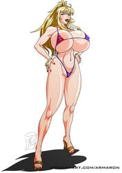 1girls 2019 armaron artist_name bangs bare_shoulders big_breasts bikini bimbo blonde_hair blue_eyes bracelet breasts cleavage clothing collarbone curvy deviantart diva_mizuki erect_nipples eyelashes female female_focus female_only full_body g-string gravion hand_on_hip high_heels highleg hips huge_breasts human jewelry large_breasts lips lipstick long_fingernails long_hair looking_at_viewer makeup micro_bikini nail_polish navel nipple_bulge nipples nipples_visible_through_clothing ponytail red_lipstick red_nails revealing_clothes shiny_skin sideboob simple_background skimpy solo solo_female tachibana_mizuki thick_lips thick_thighs thighs thong tied_hair underboob url voluptuous watermark white_background wide_hips