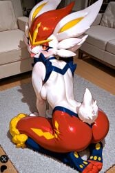 ai_generated androidtsuki ass breasts cinderace furry furry_female furry_only ia ia_generated nude_female pokemon pokemon_(species)