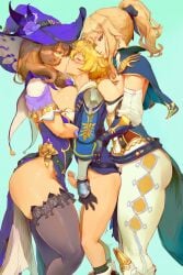 1boy 2girls ai_generated blonde-haired_male blonde_female blonde_hair blush breasts brown_hair carrying carrying_another closed_eyes clothed dangling_legs dominant dominant_female erection feet_off_ground female femdom genshin_impact hoyoverse jean_gunnhildr kissing large_breasts larger_female lifting lifting_person lisa_(genshin_impact) lucakp male mihoyo mika_(genshin_impact) no_pants patreon patreon_link patreon_logo patreon_reward patreon_url patreon_username penis simple_background small_penis smaller_male smirk smirking submissive submissive_male suspended tagme thick_thighs thighhighs thighs white_background